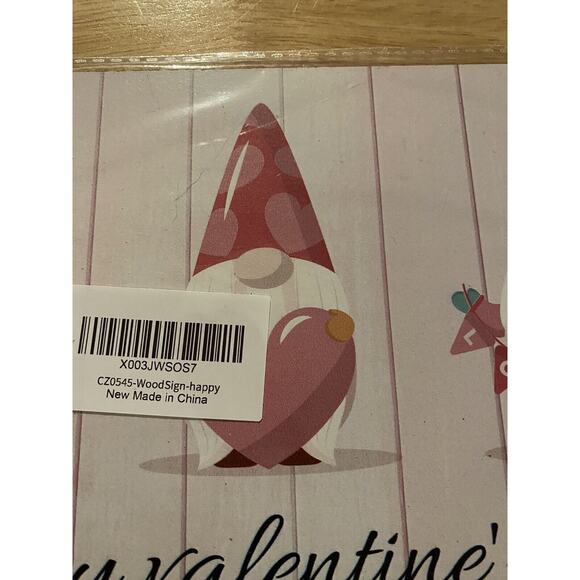 Happy Valentines Day Gnome Sign, Hanging Decor, Love, Pink Wall Art - Picture 6 of 9